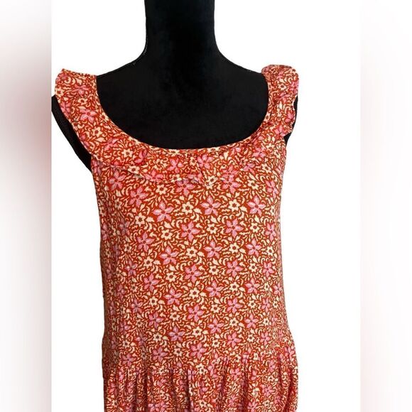 ANN TAYLOR FLORAL PINK/RED/ORANGE MAXI SPRING/SUMMER GIRLY DRESS WOMENS SIZE M - Picture 11 of 11